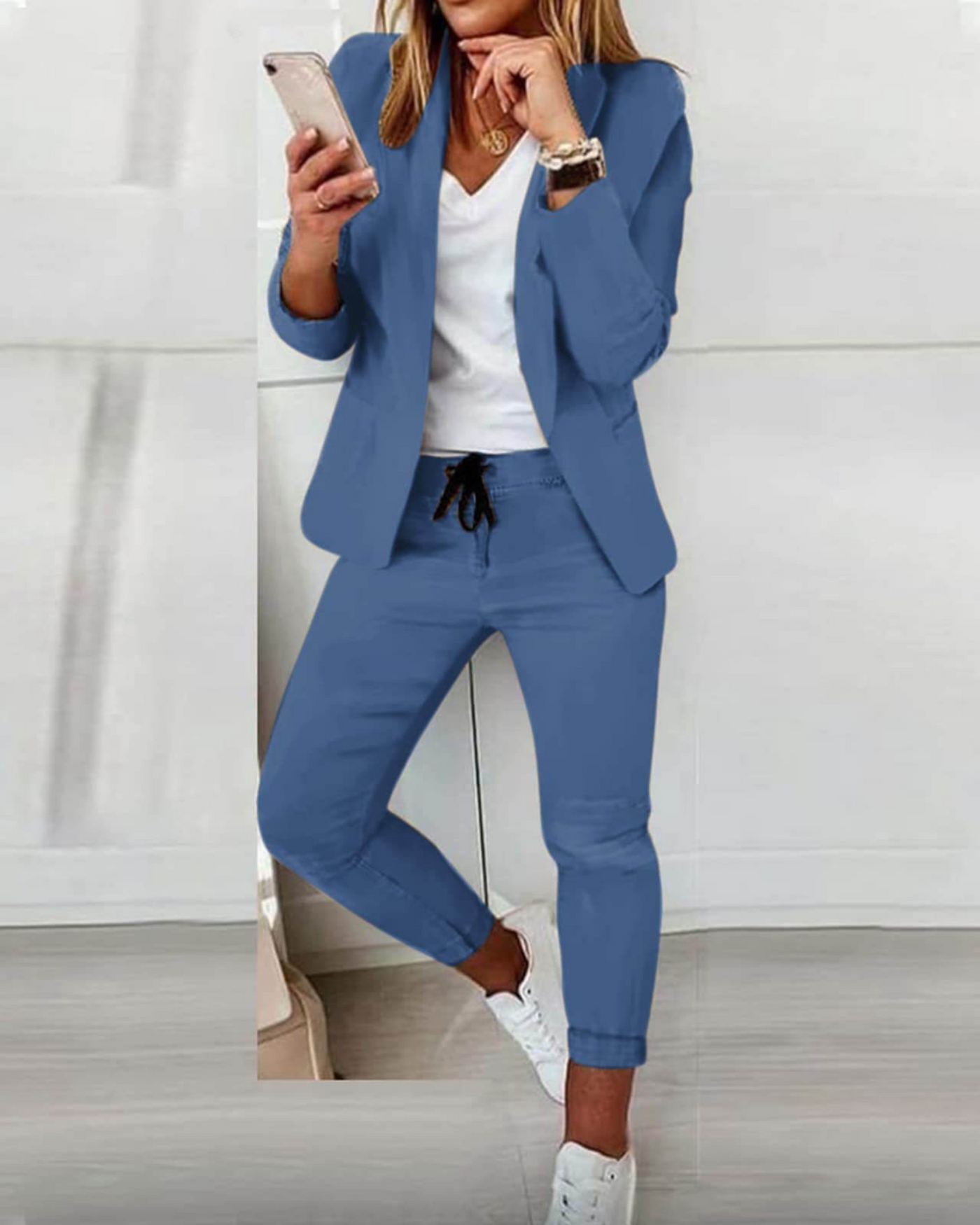 Adele™ | Two Piece Stylish Comfort Blazer and Pant Set