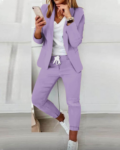 Adele™ | Two Piece Stylish Comfort Blazer and Pant Set