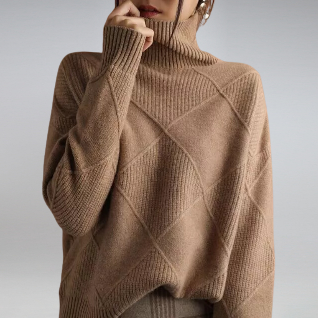 Madeline™ | Soft Hand-knitted Turtleneck Sweater (100% Organic Moreno Wool)