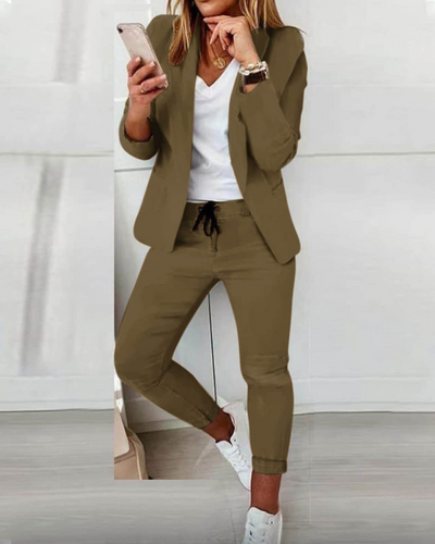 Adele™ | Two Piece Stylish Comfort Blazer and Pant Set