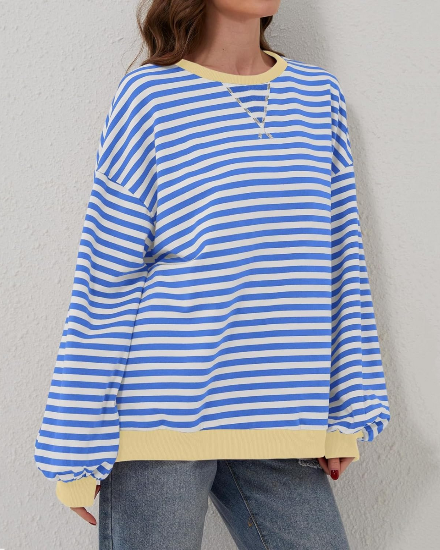 Luna™ | Oversized Striped Long-sleeve Crewneck