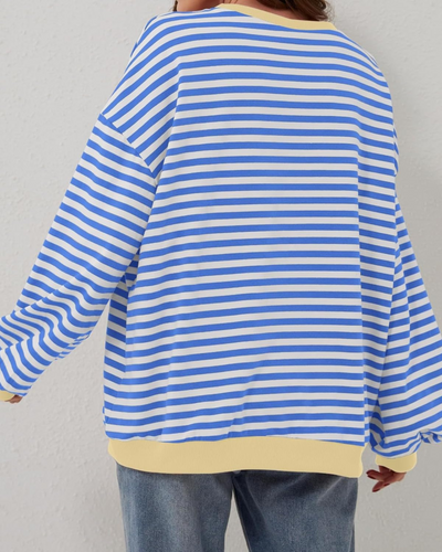 Luna™ | Oversized Striped Long-sleeve Crewneck