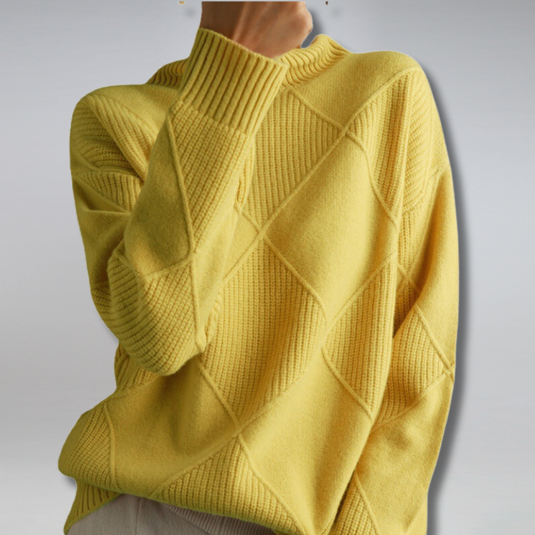 Madeline™ | Soft Hand-knitted Turtleneck Sweater (100% Organic Moreno Wool)