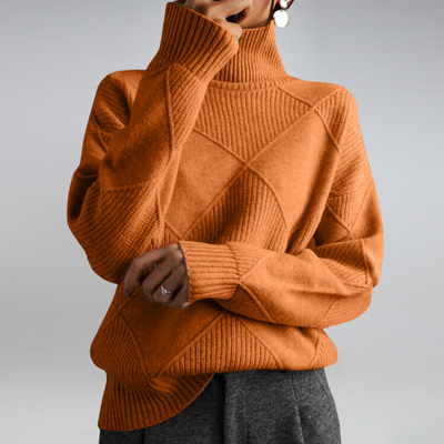 Madeline™ | Soft Hand-knitted Turtleneck Sweater (100% Organic Moreno Wool)