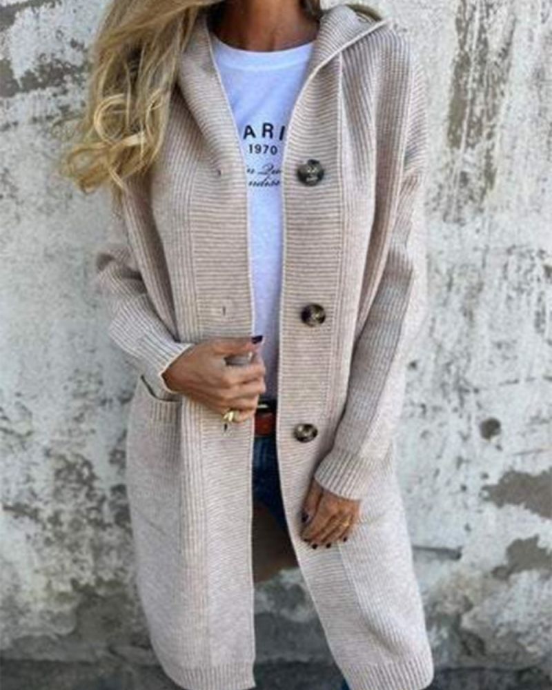 Nika™ | Soft Knitted Hooded Long Coat