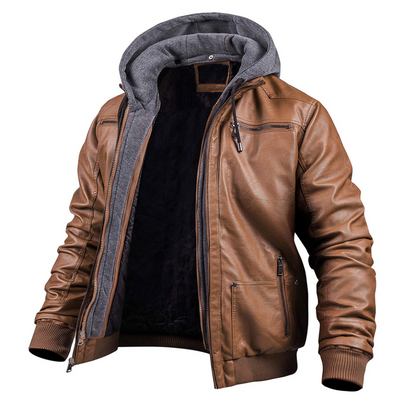 Ben™ | Premium Leather Hooded Winter Jacket