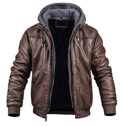 Ben™ | Premium Leather Hooded Winter Jacket