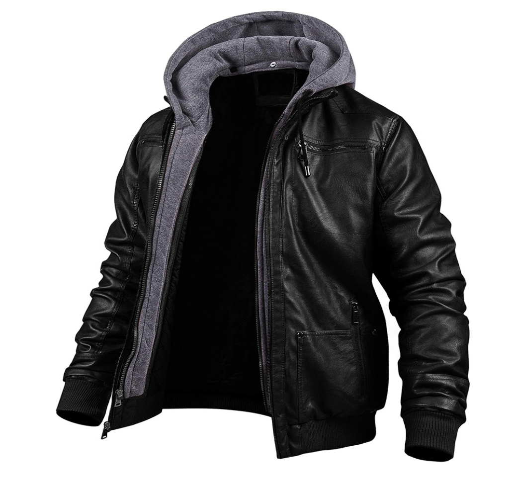 Ben™ | Premium Leather Hooded Winter Jacket