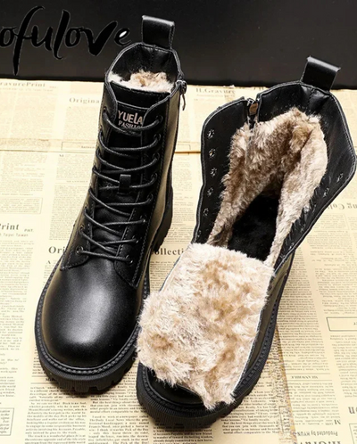 Andi™ | Luxury Black Leather Winter Boots