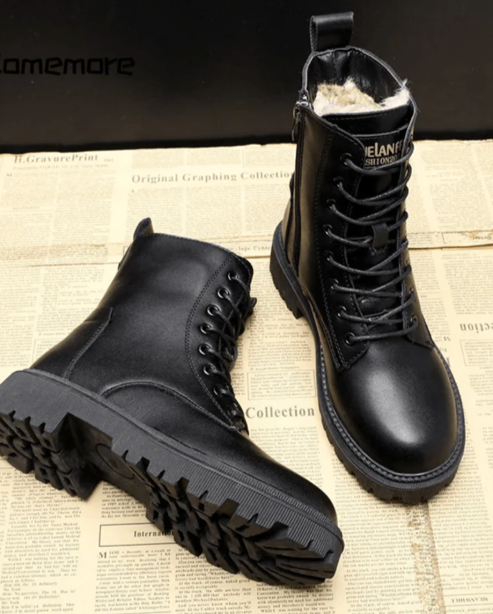 Andi™ | Luxury Black Leather Winter Boots