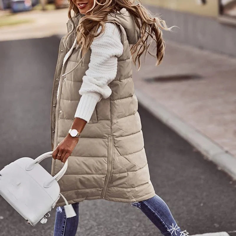 Lorna | Long Down Hooded Vest