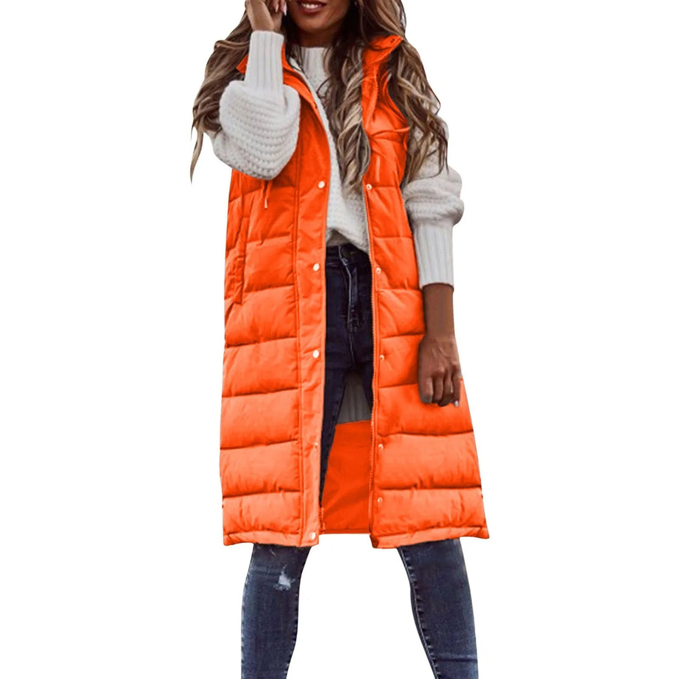 Lorna | Long Down Hooded Vest