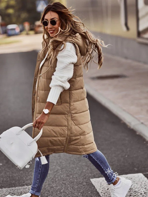 Lorna | Long Down Hooded Vest