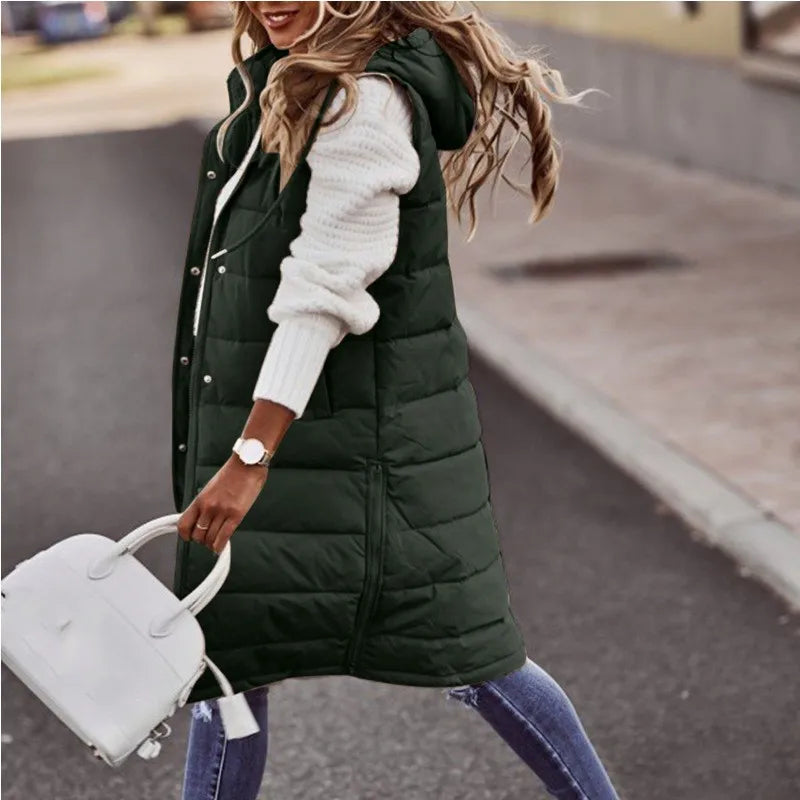 Lorna | Long Down Hooded Vest