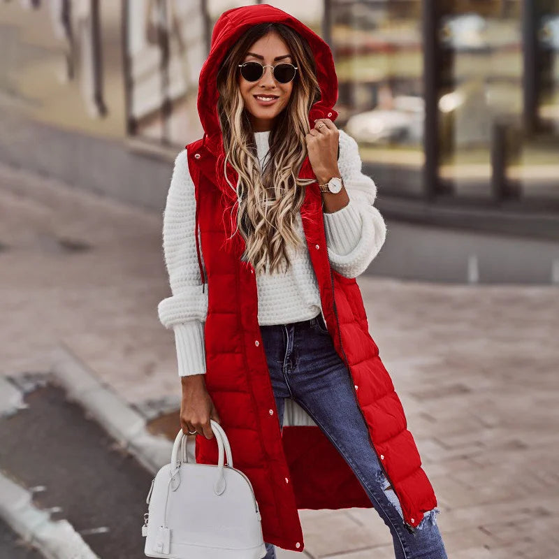 Lorna | Long Down Hooded Vest