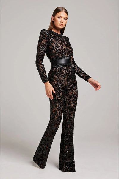 Tyla™ | Midnight Lace Elegance Jumpsuit