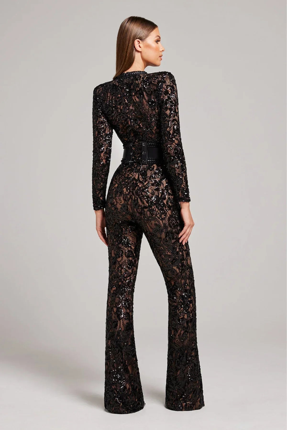 Tyla™ | Midnight Lace Elegance Jumpsuit